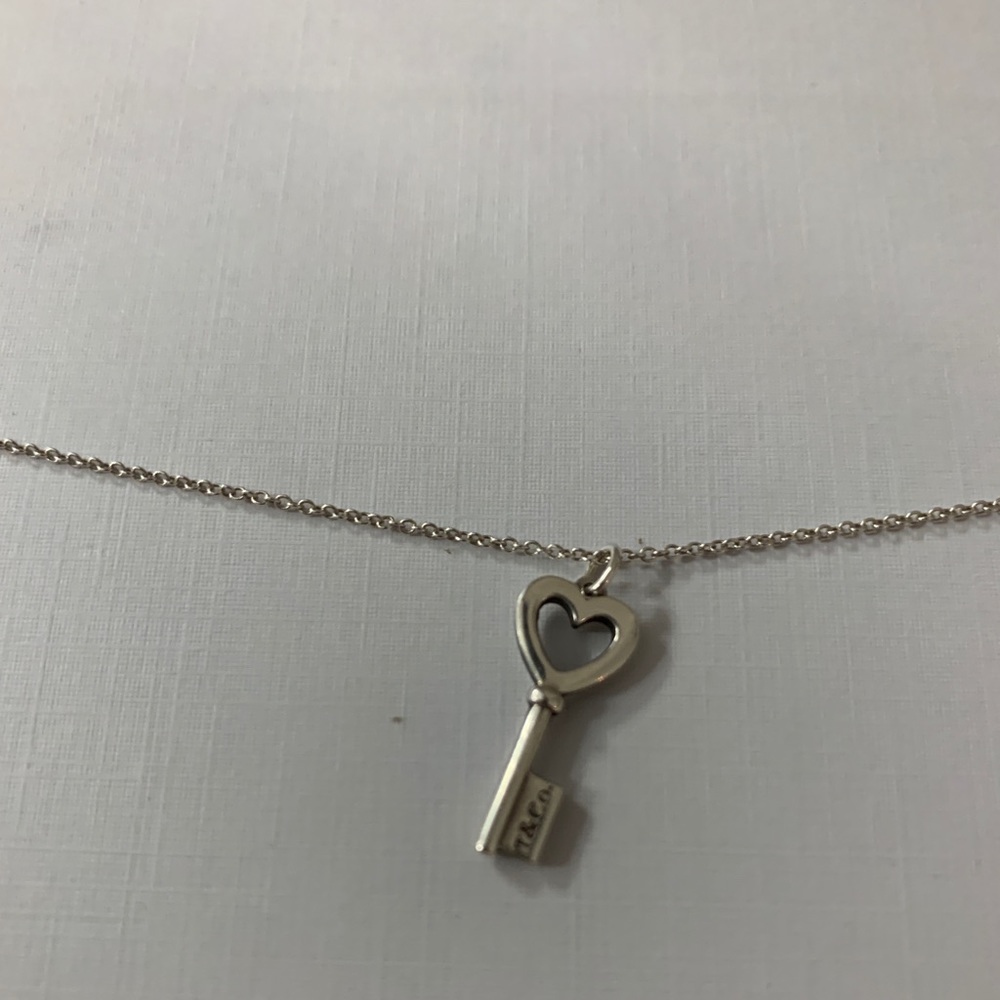 Tiffany & Co Heart Key Pendant Necklace